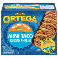 Ortega Slider Shells, Yellow Corn, Mini Taco, 18 Each