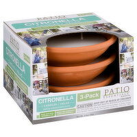 Patio Essentials Candles, Citronella, 3 Pack, 3 Each