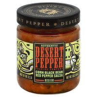 Desert Pepper Salsa, Corn Black Bean Red Pepper, Medium, 16 Ounce