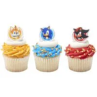 Cub Sonic, Tails and Shadow Cupcakes with Rings, 1 Each