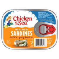 Chicken of the Sea Sardines, in Oil, Wild-Caught, Lightly Smoked, 3.75 Ounce