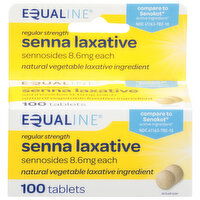 Equaline Senna Laxative, Regular Strength, 8.6 mg, Tablets, 100 Each