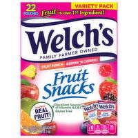 Welch's Fruit Snacks, Fruit Punch/Berries 'N Cherries, Variety Pack, 22 Each