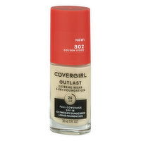 CoverGirl Outlast Foundation, 3-in-1, Extreme Wear, Golden Ivory 802, SPF 18, 30 Millilitre