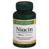 Nature's Bounty Niacin, Flush Free, 500 mg, Capsules, 120 Each