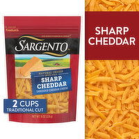 SARGENTO Off the Block Sargento® Shredded Sharp Natural Cheddar Cheese, Traditional Cut, 8 oz., 8.285 Ounce