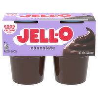 Jell-O Original Chocolate Ready-to-Eat Pudding Cups Snack Cups, 4 Each