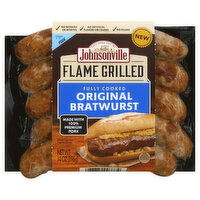 Johnsonville Flame Grilled Bratwurst, Original, Pork, 14 Ounce