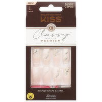 Kiss Classy Nails, Premium, Long, 30 Each