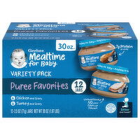 Gerber Mealtime for Baby Puree Favorites, Sitter 2nd Foods, Variety Pack, 12 Each