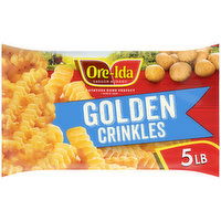 Ore-Ida Golden Crinkles French Fries Fried Frozen Potatoes Value Size, 5 Pound