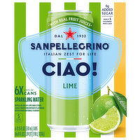 Sanpellegrino Lime Sparkling Water, 6 Each