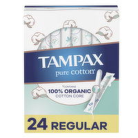 Tampax Pure Cotton Tampax Pure Cotton Tampons, Regular, 24 Ct,, 24 Each