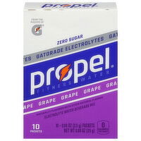 Propel Electrolyte Water Beverage Mix, Grape, Zero Sugar, 10 Each