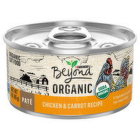 Beyond Cat Food, Organic, Chicken & Carrot Recipe, Pate, 3 Ounce