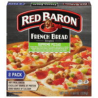 Red Baron Pizzas, French Bread, Singles, Supreme, 2 Pack, 2 Each