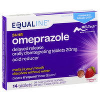 Equaline Omperazole, 20 mg, Tablets, Strawberry Flavor, 14 Each