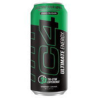 C4 Ultimate Energy Energy Drink, Zero Sugar, Electric Sour Apple, 16 Fluid ounce