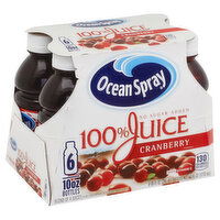 Ocean Spray 100% Juice, Cranberry, 6 Each