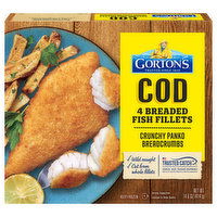 Gorton's Fish Fillets, Breaded, Cod, 4 Each