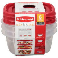 Rubbermaid EasyFindLids Containers & Lids, Value Pack, 6 Each