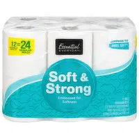 Essential Everyday Bathroom Tissue, Double Rolls, 2-Ply, 12 Each