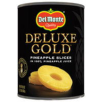 Del Monte Deluxe Gold Pineapple Slices, In 100% Pineapple Juice, 20 Ounce