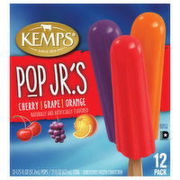 Kemps Pop Jr.'s Quiescently Frozen Confection, Cherry/Grape/Orange, 12 Pack, 12 Each