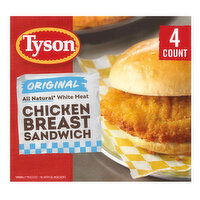 Tyson Original Chicken Breast Sandwich, 24 oz, 4 ct Box, 24 Ounce