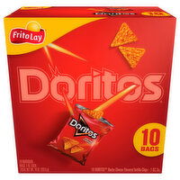 Doritos Tortilla Chips, Nacho Cheese Flavored, 10 Each