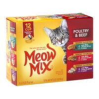 Meow Mix Tender Favorites Cat Food, Poultry & Beef, Variety Pack, 12 Each