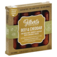 Gilbert's Smoked Sausage, Beef & Cheddar, 4 Each