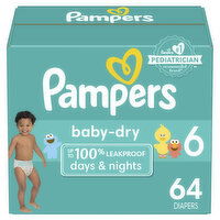 Pampers Baby Dry Baby Dry Diapers Size 6 64 Count, 64 Each