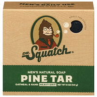 Dr. Squatch Men's Natural Heavy Grit Pine Tar Soap, 5 Ounce