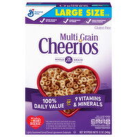 Cheerios Cereal, Lightly Sweetened, Multi Grain, Large Size, 12 Ounce