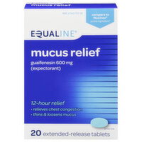 Equaline Mucus Relief, 600 mg, Extended-Release Tablets, 20 Each