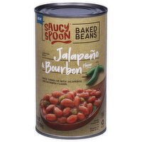 Saucy Spoon Baked Beans, Jalapeno & Borbon Flavor, 28 Ounce