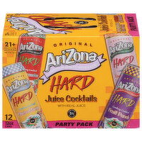 AriZona Hard Mucho Mango/Watermelon/Fruit Punch/Kiwi Strawberry Juice Cocktails with Real Juice Party Pack, 12 Each