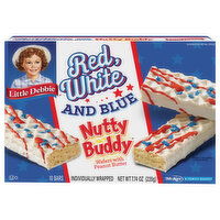 Little Debbie Nutty Buddy Red, White and Blue Wafers with Peanut Butter, 10 Each