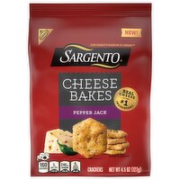 SARGENTO Cheese Bakes Pepper Jack Crackers, Cheese Crackers, Lunch Snacks, 4.5 oz, 4.5 Ounce