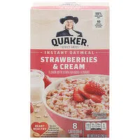 Quaker Instant Oatmeal, Strawberries & Cream, 8 Each