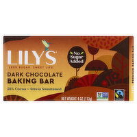 Lilys Baking Bar, Premium, Dark Chocolate, 4 Ounce