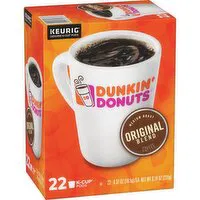 Dunkin' Donuts Coffee, Original Blend, K-Cup Pods, 22 Each, 8.14 Ounce