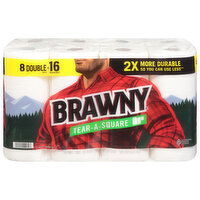 Brawny Paper Towels, Tear-A-Square, 2-Ply, 8 Each