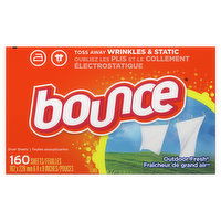 Bounce Bounce Dryer Sheets, 160 Ct, Outdoor Fresh, 160 Each