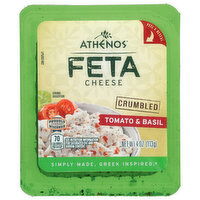 Athenos Tomato & Basil Crumbled Feta Cheese, 4 Ounce