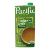 Pacific Foods Low Sodium Organic Free Range Chicken Broth, 32 Ounce