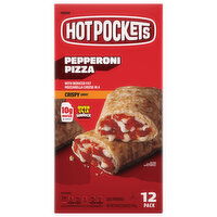Hot Pockets Sandwich, Pepperoni Pizza, Crispy Crust, 12 Each