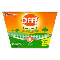 Off Candle, Tabletop, Citronella Scented, Backyard, 18 Ounce