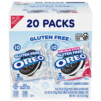 OREO Gluten Free Original & Double Stuf Chocolate Sandwich Cookies Variety Pack, Gluten Free Cookies, 20 Snack Packs (2 Cookies Per Pack), 18 Ounce